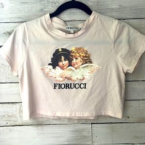 Fiorucci CROP T-SHIRT PALE PINK